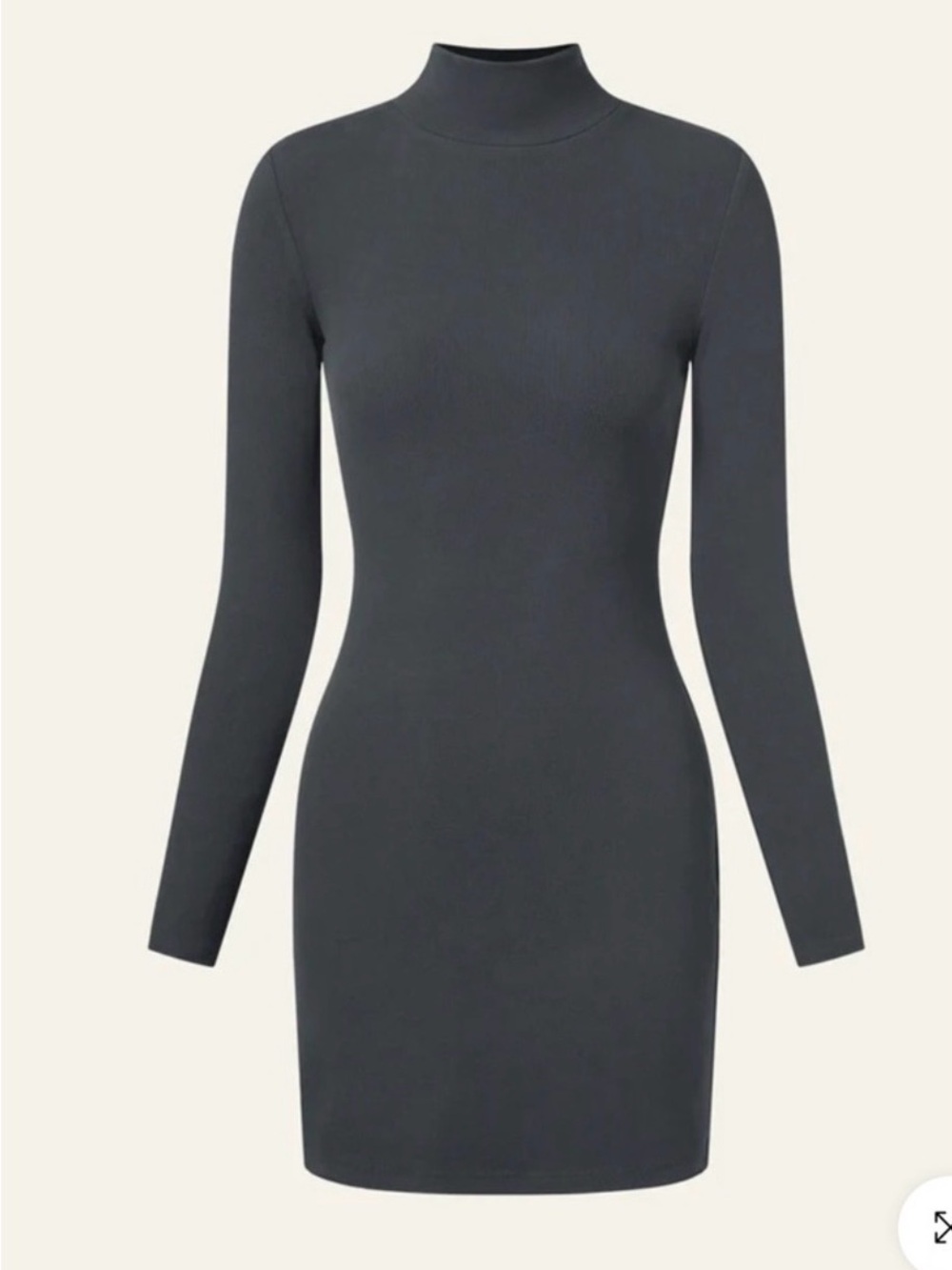 NWT OGL Cozy Brushed Mockneck Bodycon Long Sleeve Mini Dress Charcoal XS